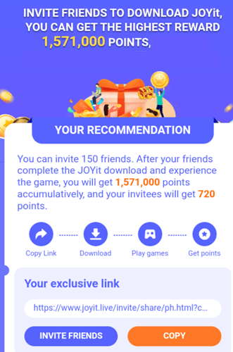 Referral program of JOYit
