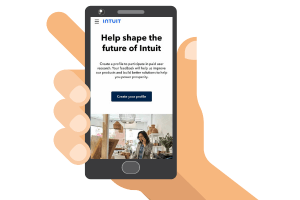 Intuit User Research on a phone