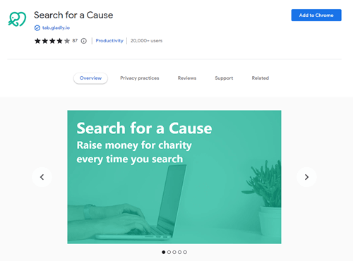 Search for a Cause browser extension