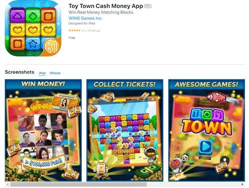 Toy Town app for Android and iOS