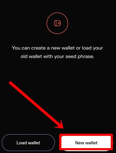 Creating a new wallet in Wallace