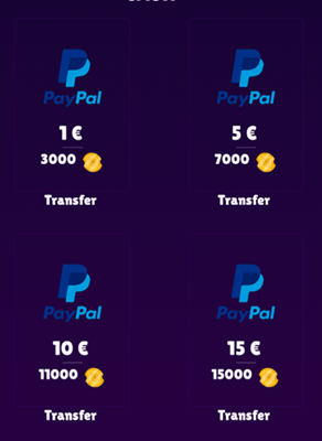 MyLOOT rewards: PayPal and gift cards
