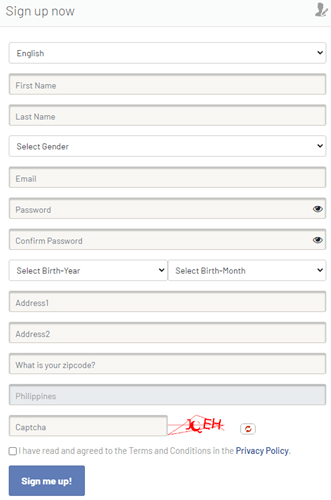 SayMore sign-up form