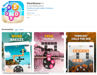 Word Breeze app for Android and iOS
