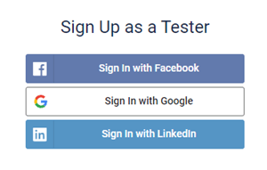 PlaybookUX sign-up with Google, Facebook or LinkedIn