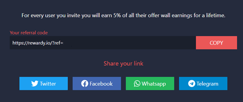 Rewardy.io referral program