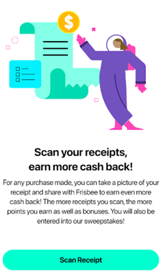 Scanning receipts on Frisbee