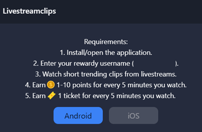 Watching clips on Rewardy.io
