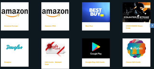 Cashout options of LootPrizes