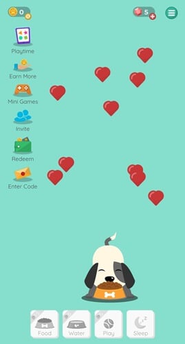 Taking care of the virtual dog on Lovely Pet