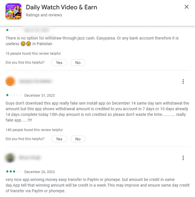 Daily Watch Video user reviews