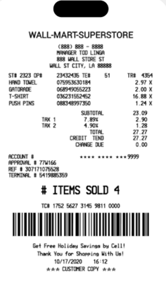 Benjamin receipt scanning section