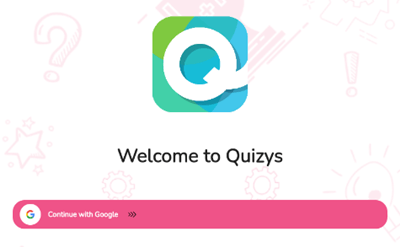 Signing up for Quizys with a Google account