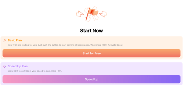 The Start button to mine ROX on Robox
