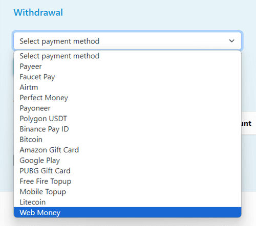Payout options of HandBucks