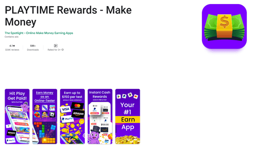 Playtime Rewards app on Google Play