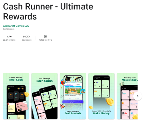 Cash Runner app on Google Play