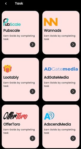Offerwall tasks on Cash Runner