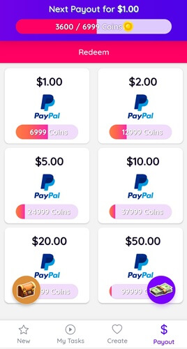 Cash Buddy payout options