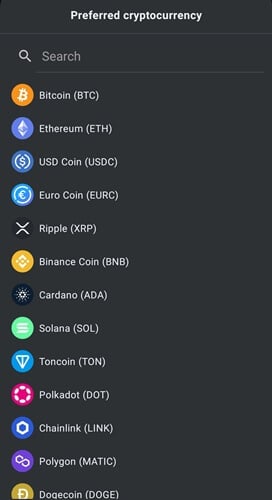 Crypto Sense payout options