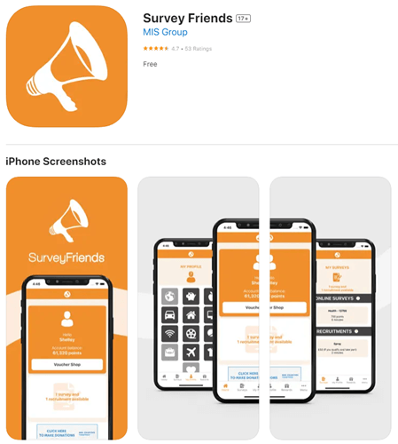 SurveyFriends app for Android and iOS
