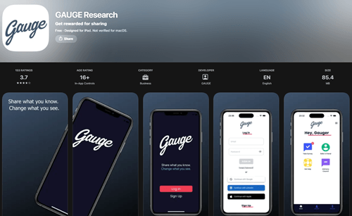 The Gauge Research app