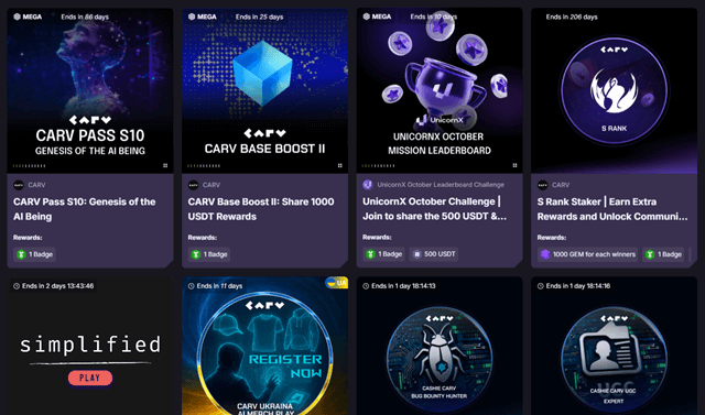 CARV Play events