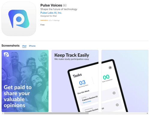 Pulse Voices app for Android and iOS