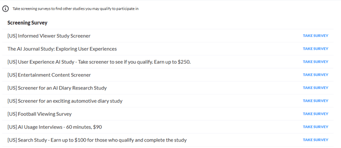 Pulse Voices screener surveys