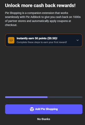 Pie Shopping extension