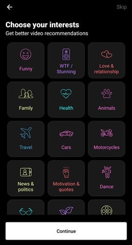 Choosing video categories on Lit.It