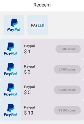 Payout options of EarnX