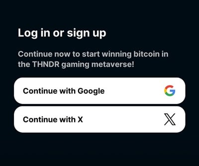 Signing up for Tetro Tiles with Google or X