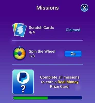 Scratch Cash missions