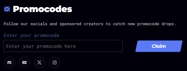 Halos.gg promo codes field