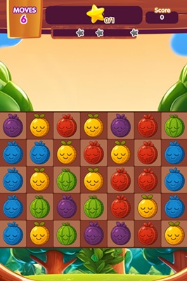 The tile-matching game in Juicy Cash