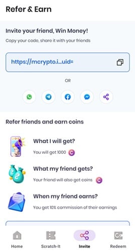 mCrypto referral program