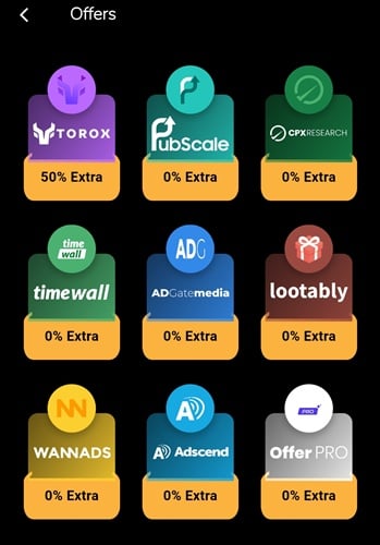 Offerwalls on Cash Rocket