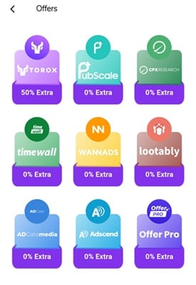 Offerwalls in Solve & Earn