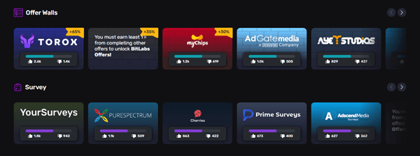 Gemsloot offerwalls and surveys
