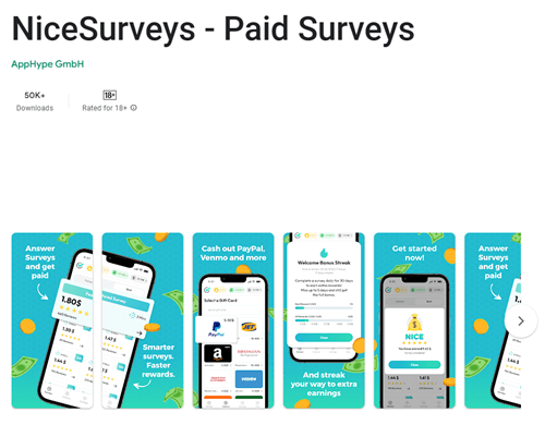 NiceSurveys app