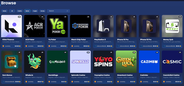 Playing games on TapNoon