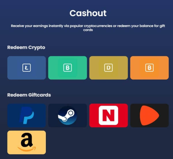TapNoon payout options overview