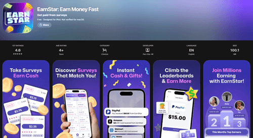 EarnStar app for Android and iOS