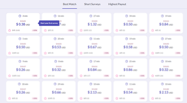 Paid surveys on EarnStar