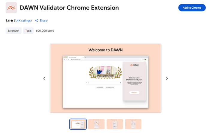 Dawn Validator Chrome extension
