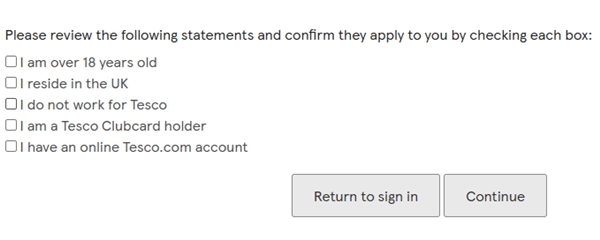 Requirements to join Tesco Home Panel