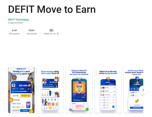 DEFIT app for Android and iOS