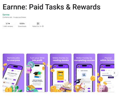 Earnne app for Android and iOS