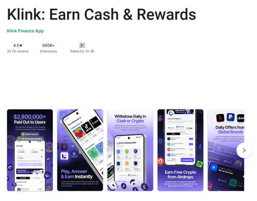 The Klink app for Android and iOS